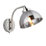 Lacona Caspian 1Lt Indoor Wall Light In Bright Nickel Plate & Mirrored Glass Finish - Lacona Home 