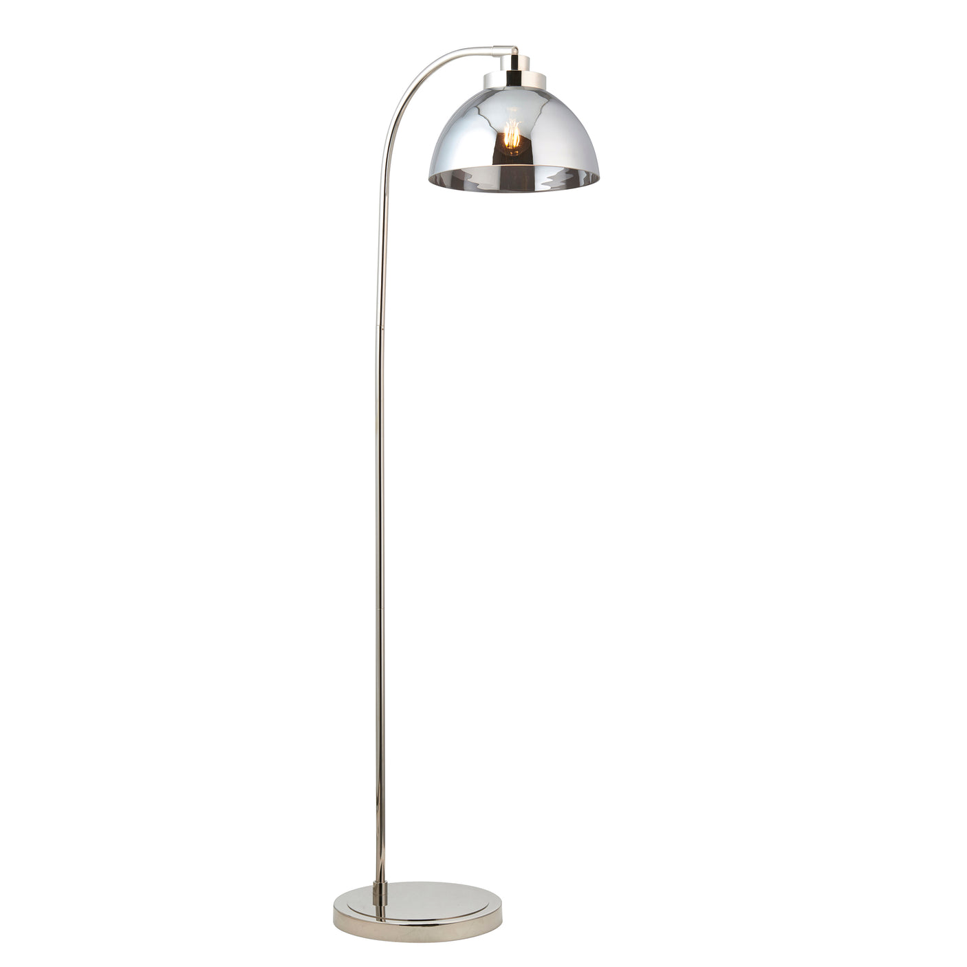 Lacona Caspian 1Lt Indoor Floor Lamp In Bright Nickel Plate & Mirrored Glass Finish - Lacona Home 