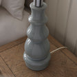 Lacona Lavandula 1Lt Indoor Table Lamp In Blue Grey Glaze & Satin Nickel Plate Finish - Lacona Home 