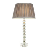 Lacona Antarctic Flora 1Lt Indoor Table Lamp In Grey Green Tinted Crystal Glass & Charcoal Grey Silk Finish - Lacona Home 