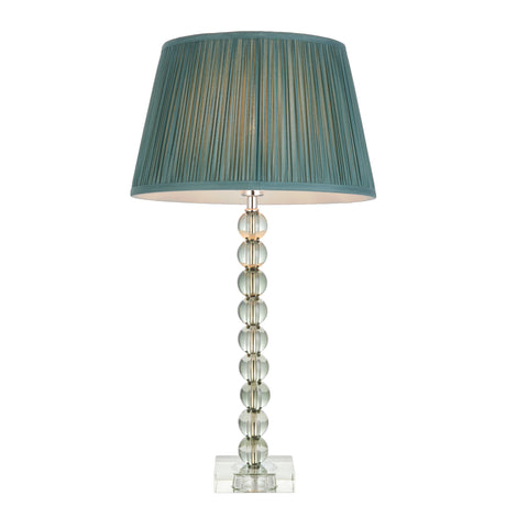 Lacona Antarctic Flora 1Lt Indoor Table Lamp In Grey Green Tinted Crystal Glass & Fir Silk Finish - Lacona Home 