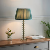 Lacona Antarctic Flora 1Lt Indoor Table Lamp In Grey Green Tinted Crystal Glass & Fir Silk Finish - Lacona Home 