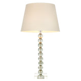 Lacona Antarctic Pixie 1Lt Indoor Table Lamp In Grey Green Tinted Crystal Glass & Ivory Fabric Finish - Lacona Home 