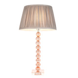 Lacona Antarctic Flora 1Lt Indoor Table Lamp In Blush Crystal Glass & Charcoal Grey Silk Finish - Lacona Home 