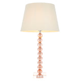 Lacona Antarctic Pixie 1Lt Indoor Table Lamp In Blush Crystal Glass & Ivory Fabric Finish - Lacona Home 