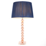 Lacona Antarctic Estate 1Lt Indoor Table Lamp In Blush Crystal Glass & Midnight Blue Silk Finish - Lacona Home 