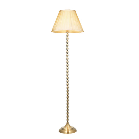 Lacona Sakura Manor 1Lt Indoor Floor Lamp In Antique Brass Plate & Ivory Silk Finish - Lacona Home 