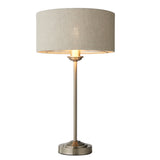 Lacona Highgate 1Lt Indoor Table Lamp In Brushed Chrome Plate & Natural Linen Finish - Lacona Home 