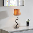 Lacona Serpentine 1Lt Indoor Table Lamp In Matt Black & Natural Raffia Finish - Lacona Home 