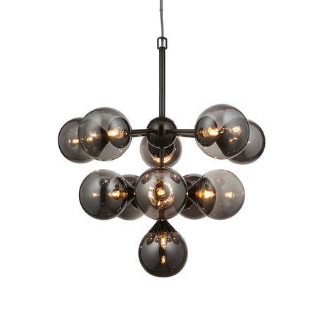 Lacona Olivier 1Lt Indoor Pendant Light In Black Chrome Plate & Smoked Mirror Glass Finish - Lacona Home 