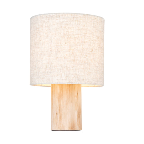 Lacona Durbanville 1Lt Indoor Table Lamp In Natural Eucalyptus Wood & Natural Linen Finish - Lacona Home 