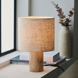 Lacona Durbanville 1Lt Indoor Table Lamp In Natural Eucalyptus Wood & Natural Linen Finish - Lacona Home 