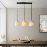 Lacona Durbanville 3Lt Indoor Pendant Light In Natural Eucalyptus Wood, Natural Linen & Matt Black Finish - Lacona Home 