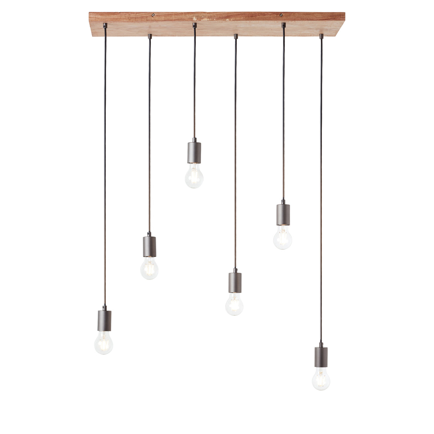 Lacona Stellaris 6Lt Indoor Pendant Light In Oak Stained Plywood & Anthracite Finish Finish - Lacona Home 