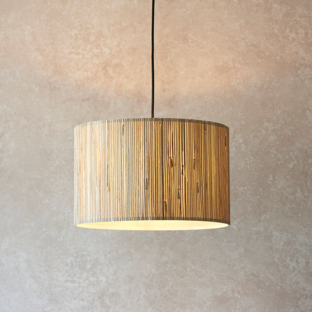 Lacona Littoral 1Lt Indoor Pendant Light In Natural Seagrass & Matt Black Finish - Lacona Home 