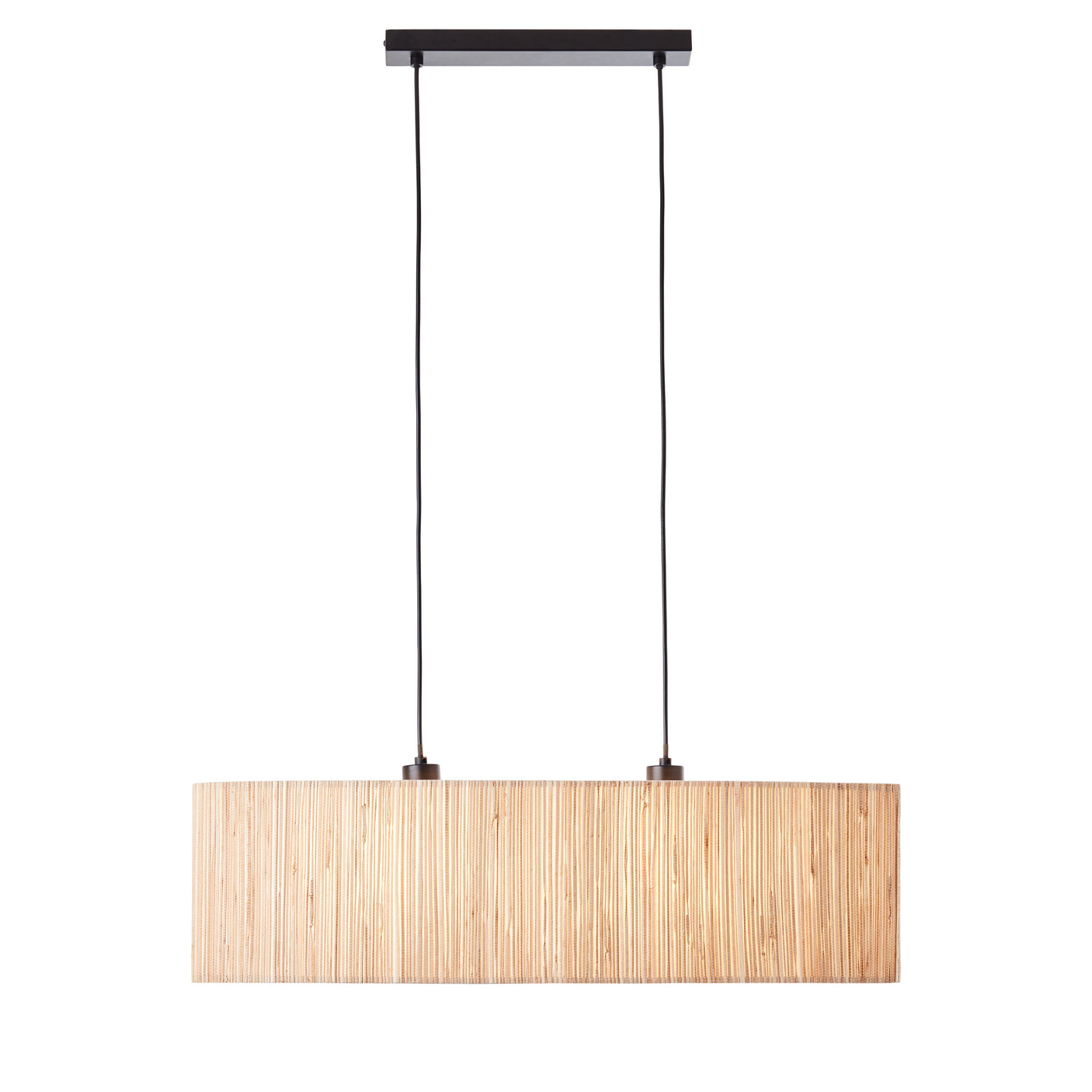 Lacona Littoral 2Lt Indoor Pendant Light In Natural Seagrass & Matt Black Finish - Lacona Home 