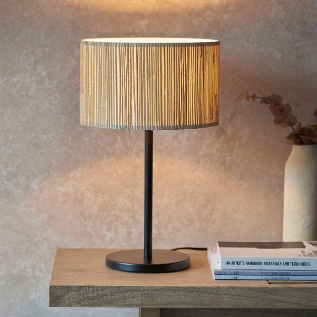 Lacona Littoral 1Lt Indoor Table Lamp In Natural Seagrass & Matt Black Finish - Lacona Home 