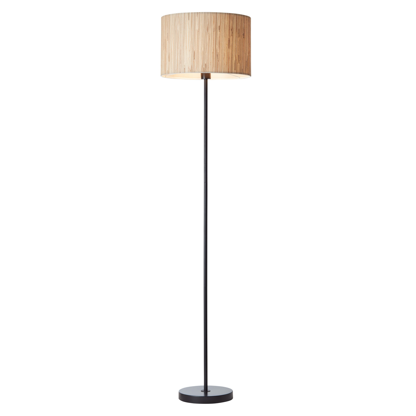 Lacona Littoral 1Lt Indoor Floor Lamp In Natural Seagrass & Matt Black Finish - Lacona Home 