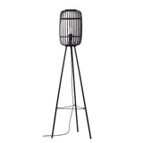 Lacona Magnus 1Lt Indoor Floor Lamp In Dark Bamboo & Plywood With Matt Black Paint Finish - Lacona Home 