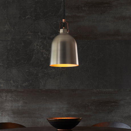 Lacona Lanesborough 1Lt Indoor Pendant Light In Aged Pewter & Aged Copper Plate Finish - Lacona Home 