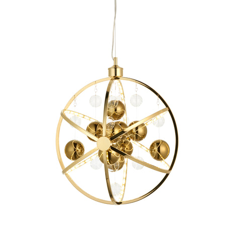 Lacona Lumina 1Lt Indoor Pendant Light In Gold Effect Plate With Clear & Gold Glass Finish - Lacona Home 