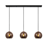 Lacona Borealis 3Lt Indoor Pendant Light In Copper Mirrored Glass & Matt Black Paint Finish - Lacona Home 