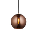 Lacona Borealis 1Lt Indoor Pendant Light In Copper Mirrored Glass & Matt Black Paint Finish - Lacona Home 