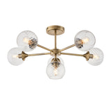 Lacona Allegretto 6Lt Indoor Semi Flush Light In Antique Brass Plate & Clear Spiral Glass Finish - Lacona Home 