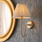 Lacona Normandy Bianca 1Lt Indoor Wall Light In Antique Brass Plate & Cream Fabric Finish - Lacona Home 