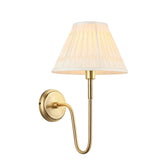 Lacona Normandy Manor 1Lt Indoor Wall Light In Antique Brass Plate & Ivory Silk Finish - Lacona Home 