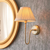 Lacona Normandy Manor 1Lt Indoor Wall Light In Antique Brass Plate & Ivory Silk Finish - Lacona Home 