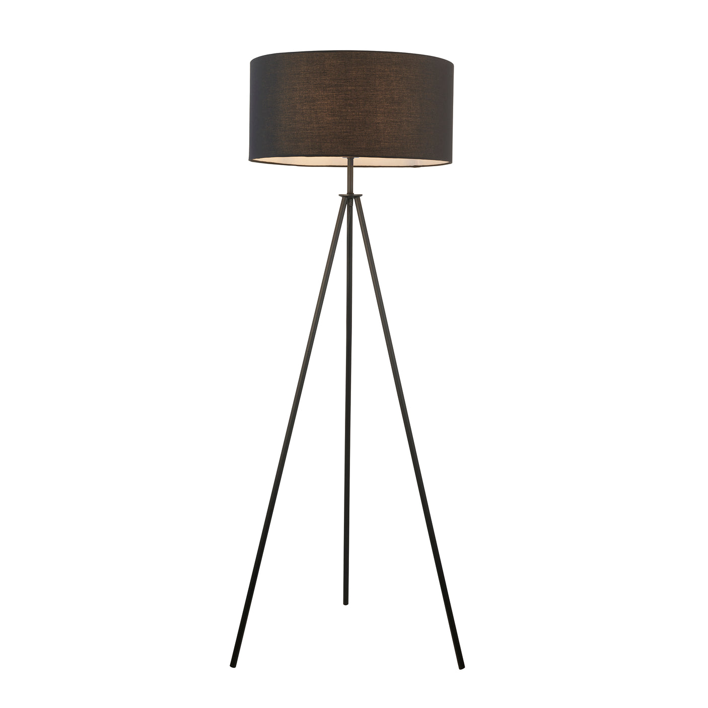 Lacona Triad Column 1Lt Indoor Floor Lamp In Matt Black & Black Fabric Finish - Lacona Home 