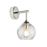 Lacona Allegretto 1Lt Indoor Wall Light In Bright Nickel Plate & Clear Spiral Glass Finish - Lacona Home 