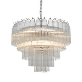 Lacona Occitania 2Lt Indoor Pendant Light In Bright Nickel Plate & Clear Ribbed Glass Finish - Lacona Home 