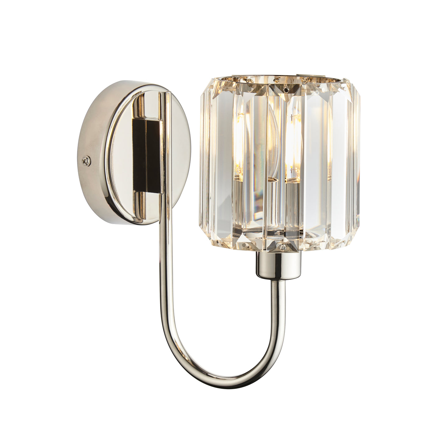 Lacona Bernadette 1Lt Indoor Wall Light In Bright Nickel Plate & Clear Glass Finish - Lacona Home 