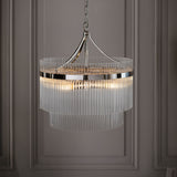 Lacona Marianna 5Lt Indoor Pendant Light In Bright Nickel Plate & Clear Glass Finish - Lacona Home 