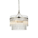 Lacona Marianna 3Lt Indoor Pendant Light In Bright Nickel Plate & Clear Glass Finish - Lacona Home 