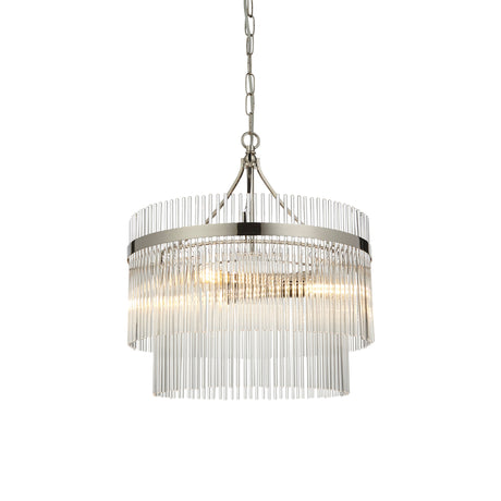 Lacona Marianna 3Lt Indoor Pendant Light In Bright Nickel Plate & Clear Glass Finish - Lacona Home 