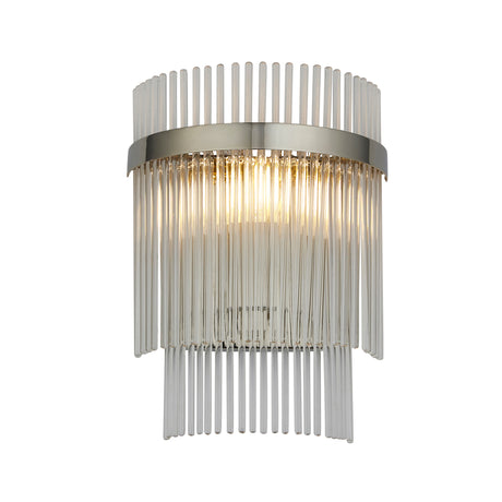 Lacona Marianna 1Lt Indoor Wall Light In Bright Nickel Plate & Clear Glass Finish - Lacona Home 