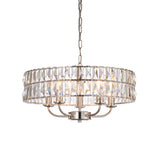 Lacona Cliffcrest 5Lt Indoor Pendant Light In Bright Nickel Plate & Clear Crystal Glass Finish - Lacona Home 