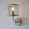 Lacona Hilltop 1Lt Indoor Wall Light In Bright Nickel Plate & Clear Glass Finish - Lacona Home 