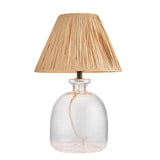 Lacona Lyre Wicker 1Lt Indoor Table Lamp In Clear Textured Glass & Natural Raffia Finish - Lacona Home 