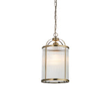 Lacona Westminster Fluted 1Lt Indoor Pendant Light In Antique Brass Plate & Clear Ribbed Glass Finish - Lacona Home 