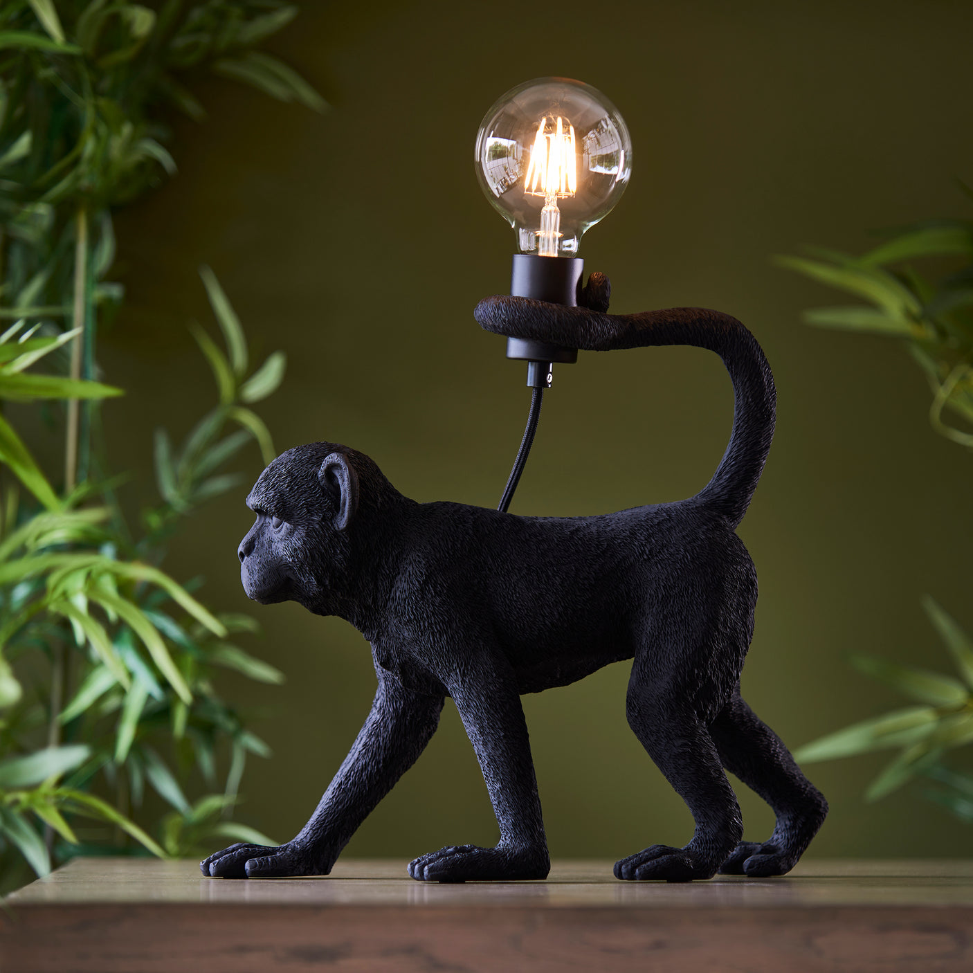 Lacona Simian 1Lt Indoor Table Lamp In Matt Black Finish - Lacona Home 