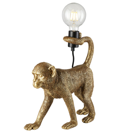 Lacona Simian 1Lt Indoor Table Lamp In Vintage Gold Paint & Matt Black Finish - Lacona Home 