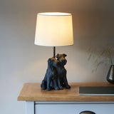 Lacona Caledonian Terrier 1Lt Indoor Table Lamp In Matt Black & Natural Linen Finish - Lacona Home 