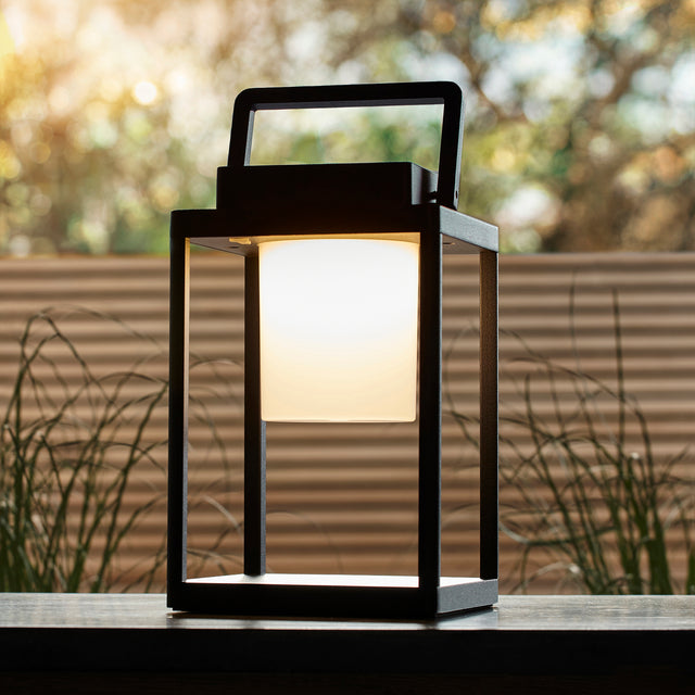 Lacona Odyssey 1Lt Outdoor Table Lamp In Matt Black & White Pc Finish - Lacona Home 