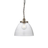 Lacona Hanley Majestic 1Lt Indoor Pendant Light In Brushed Silver Paint & Clear Glass Finish - Lacona Home 