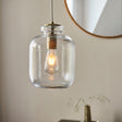 Lacona Lyric 1Lt Indoor Pendant Light In Clear Textured Glass & Antique Brass Plate Finish - Lacona Home 