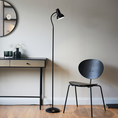 Lacona Capri 1Lt Indoor Floor Lamp In Matt Black Paint Finish - Lacona Home 